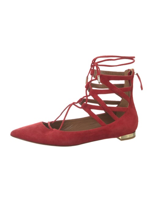 Aquazzura Suede Lasercut Accents Flats