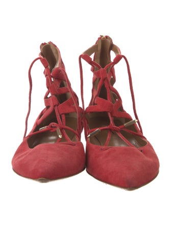 Aquazzura Suede Lasercut Accents Flats