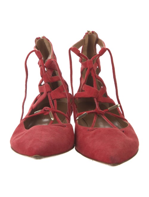 Aquazzura Suede Lasercut Accents Flats