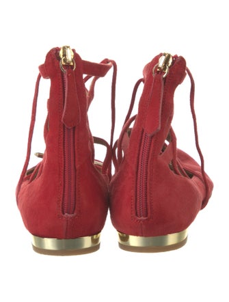 Aquazzura Suede Lasercut Accents Flats