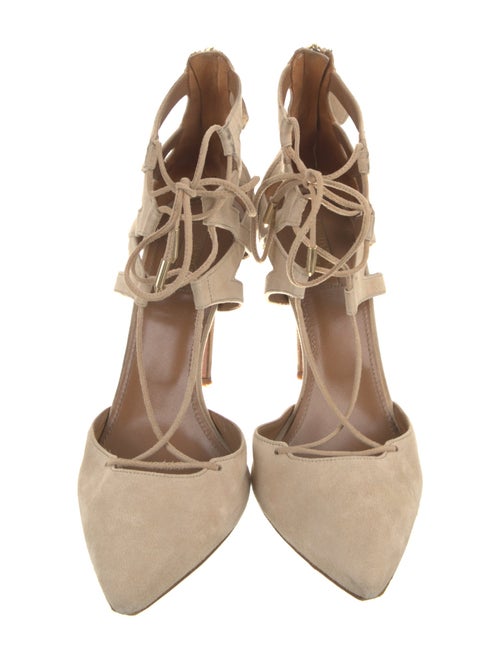Aquazzura Suede T-Strap Pumps