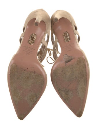Aquazzura Suede T-Strap Pumps
