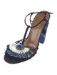 Aquazzura Suede Patterned T-Strap Sandals