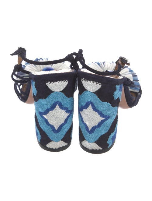 Aquazzura Suede Patterned T-Strap Sandals