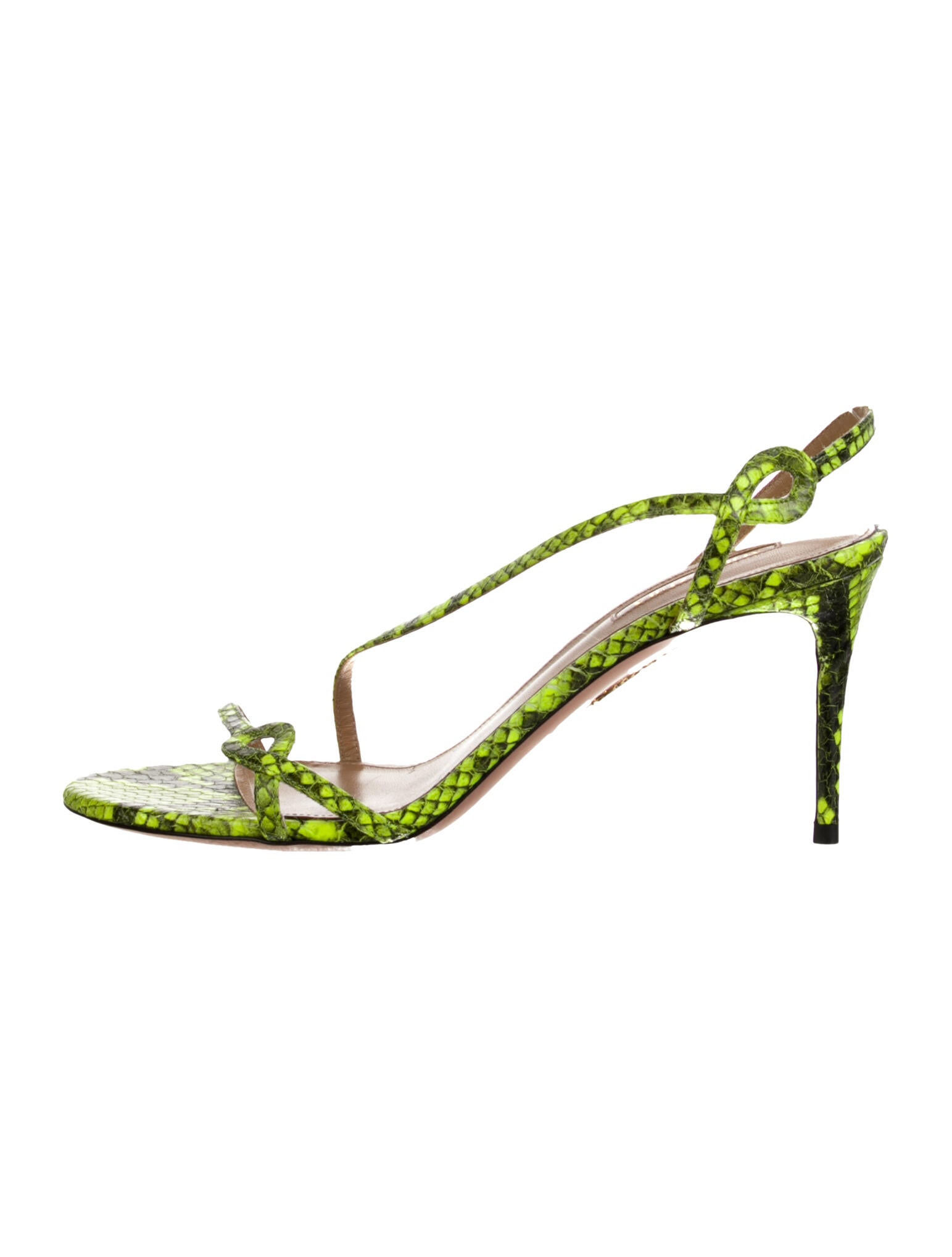 Aquazzura Snakeskin Animal Print Slingback Sandals