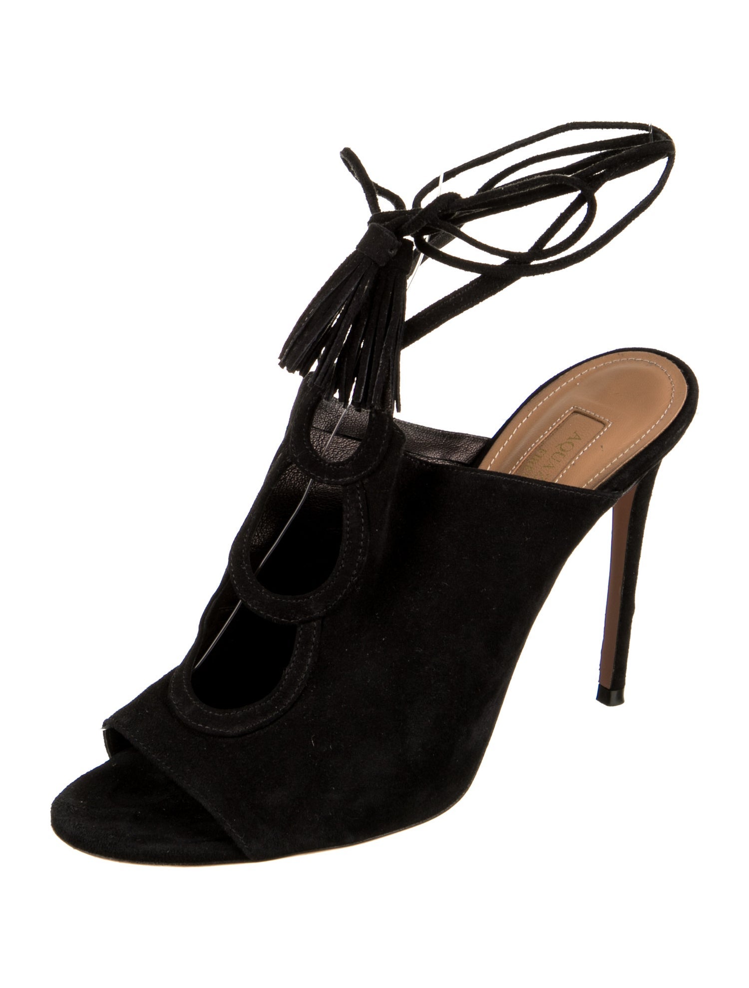 Aquazzura Suede Tassel Accents Sandals