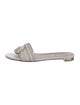 Aquazzura Leather Tassel Accents Slides