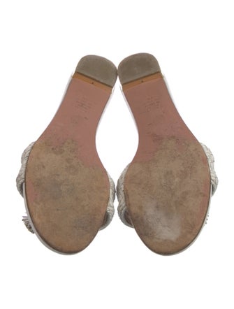 Aquazzura Leather Tassel Accents Slides