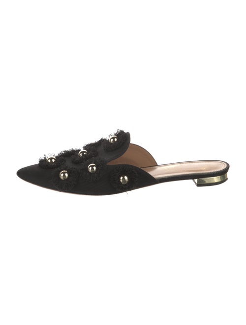 Aquazzura Canvas Studded Accents Mules