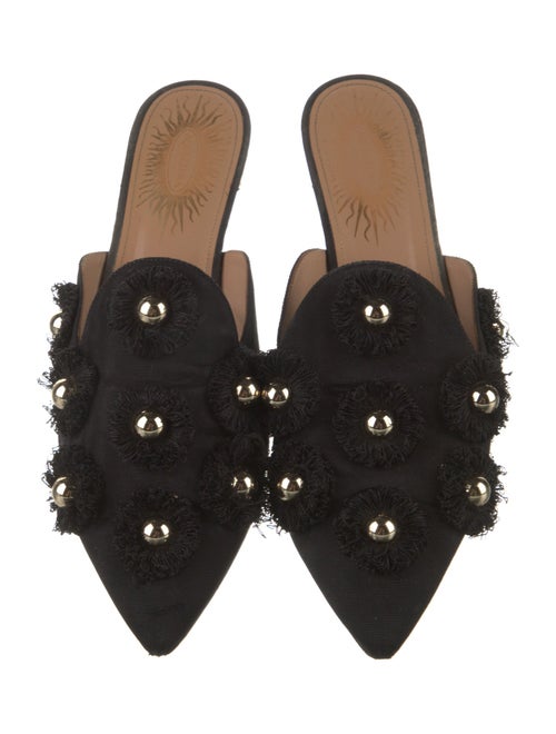 Aquazzura Canvas Studded Accents Mules