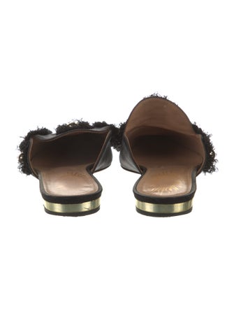 Aquazzura Canvas Studded Accents Mules