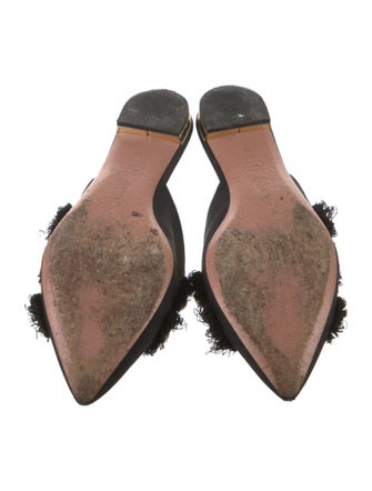 Aquazzura Canvas Studded Accents Mules