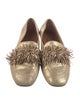 Aquazzura Suede Fringe Trim Accent Loafers