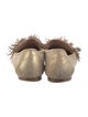 Aquazzura Suede Fringe Trim Accent Loafers