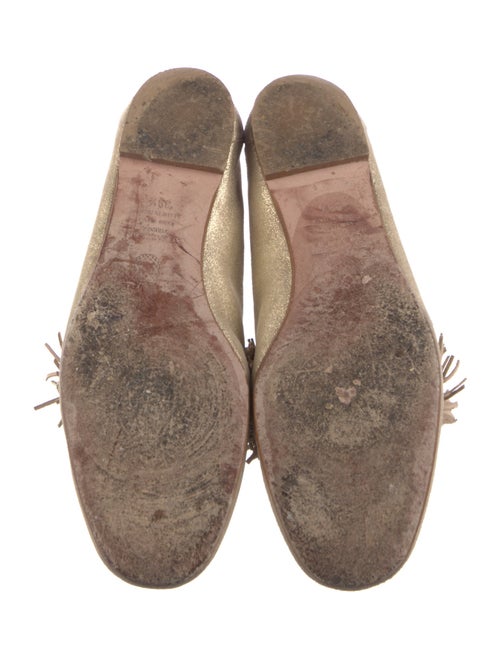 Aquazzura Suede Fringe Trim Accent Loafers