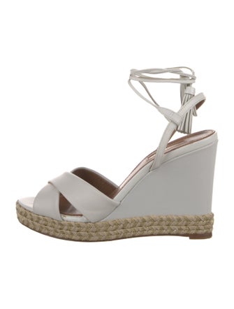 Aquazzura Leather Tassel Accents Espadrilles