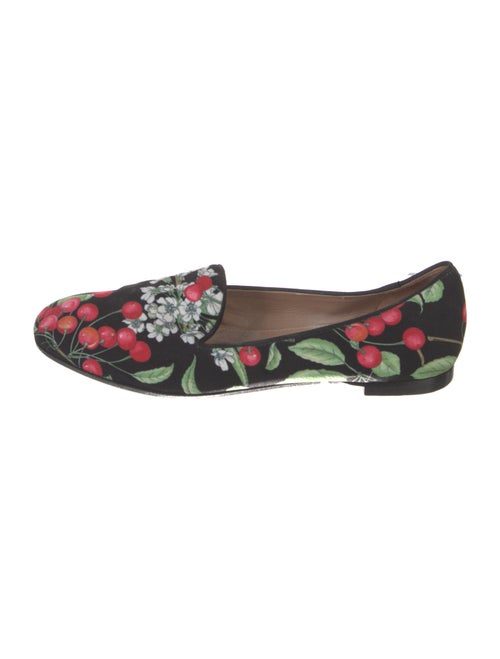 Aquazzura Canvas Floral Print Flats