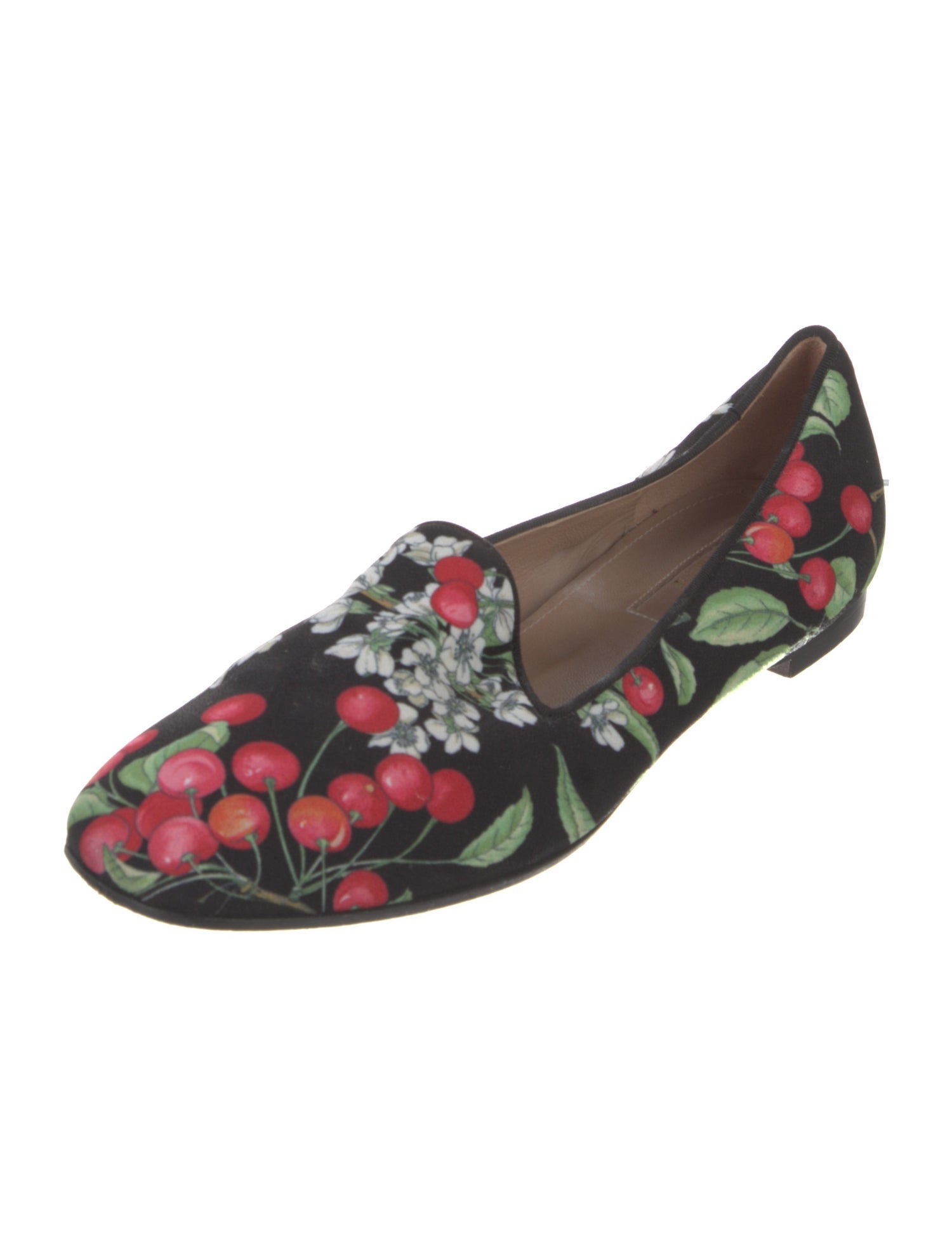 Aquazzura Canvas Floral Print Flats