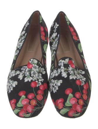 Aquazzura Canvas Floral Print Flats