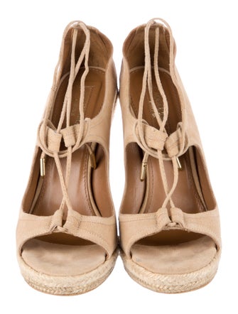 Aquazzura Suede Cutout Accent Espadrilles