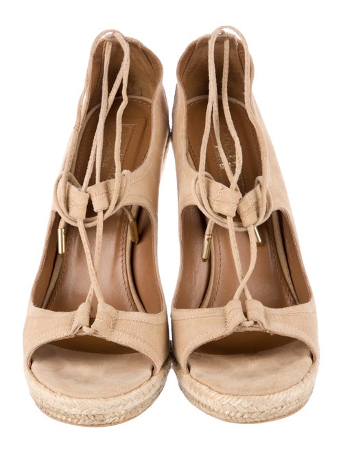 Aquazzura Suede Cutout Accent Espadrilles