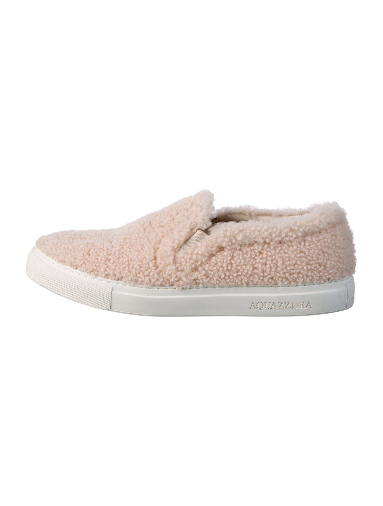 Aquazzura Shearling Colorblock Pattern Sneakers