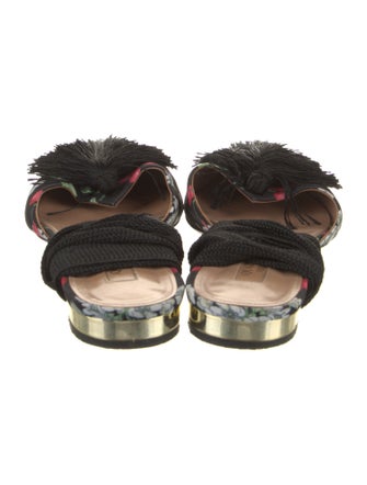 Aquazzura Satin Floral Print D'Orsay Flats