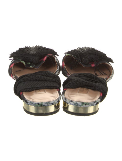 Aquazzura Satin Floral Print D'Orsay Flats