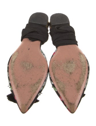 Aquazzura Satin Floral Print D'Orsay Flats