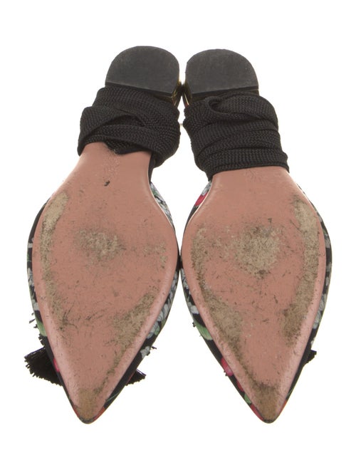 Aquazzura Satin Floral Print D'Orsay Flats