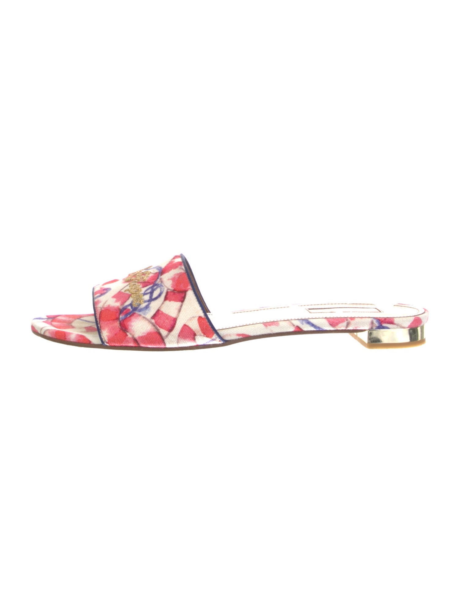 Aquazzura Canvas Printed Slides