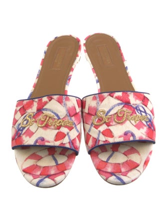 Aquazzura Canvas Printed Slides