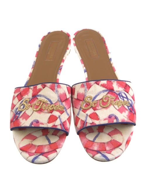Aquazzura Canvas Printed Slides