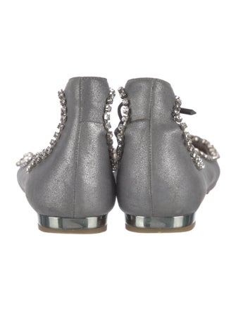 Aquazzura Suede Crystal Embellishments Flats