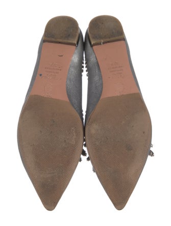 Aquazzura Suede Crystal Embellishments Flats