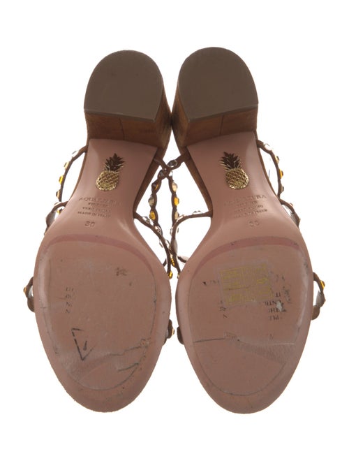 Aquazzura Suede Crystal Embellishments Slides