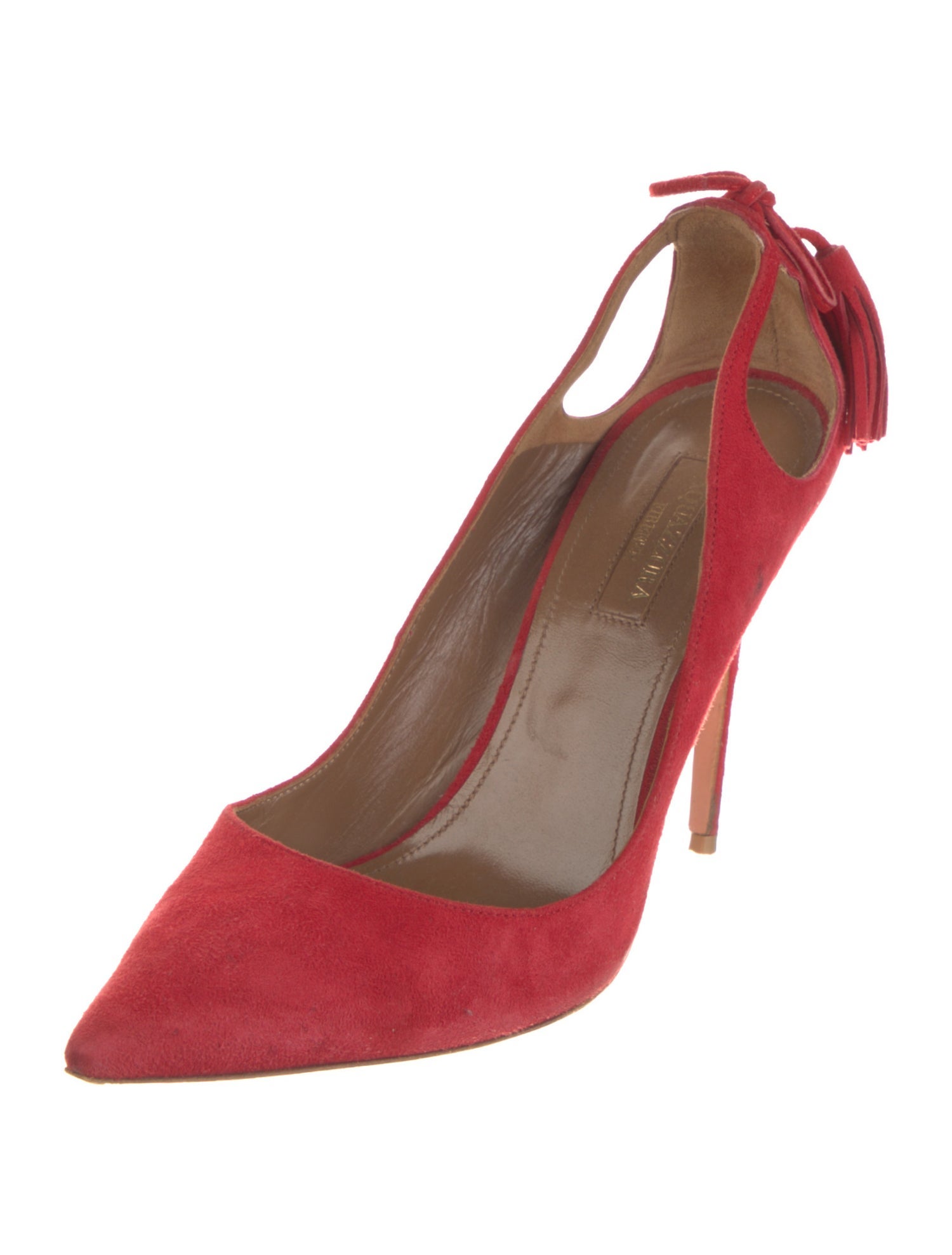 Aquazzura Suede Tassel Accents Pumps