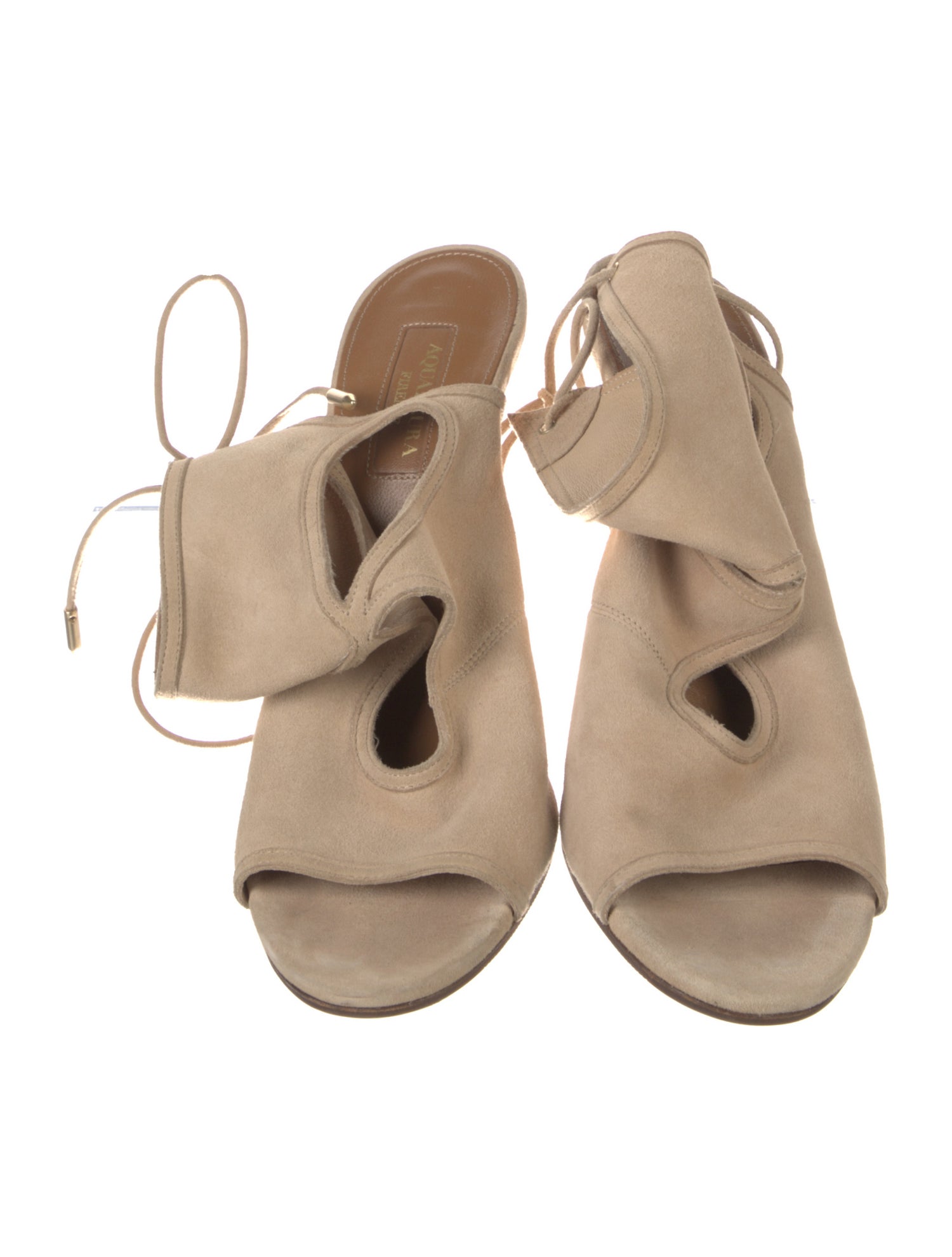 Aquazzura Suede Cutout Accent Sandals