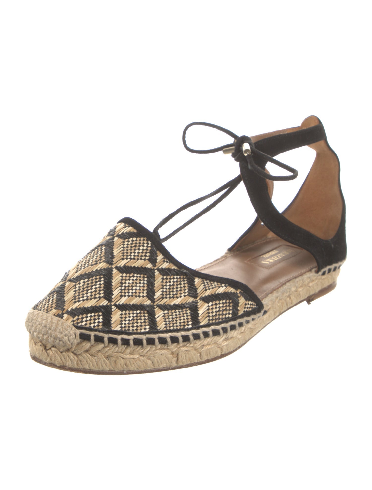 Aquazzura Straw Printed Espadrilles