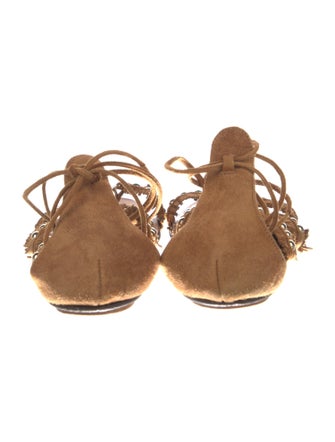 Aquazzura Suede Tassel Accents Gladiator Sandals