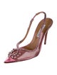 Aquazzura PVC Crystal Embellishments Slingback Pumps