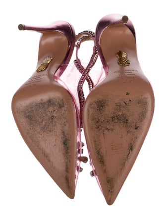 Aquazzura PVC Crystal Embellishments Slingback Pumps