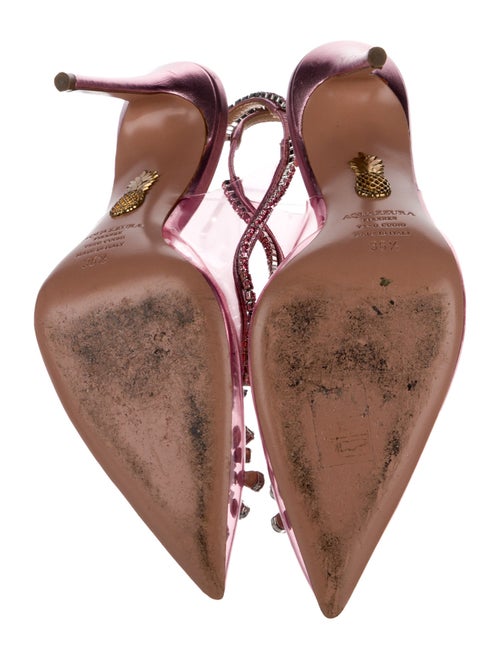 Aquazzura PVC Crystal Embellishments Slingback Pumps