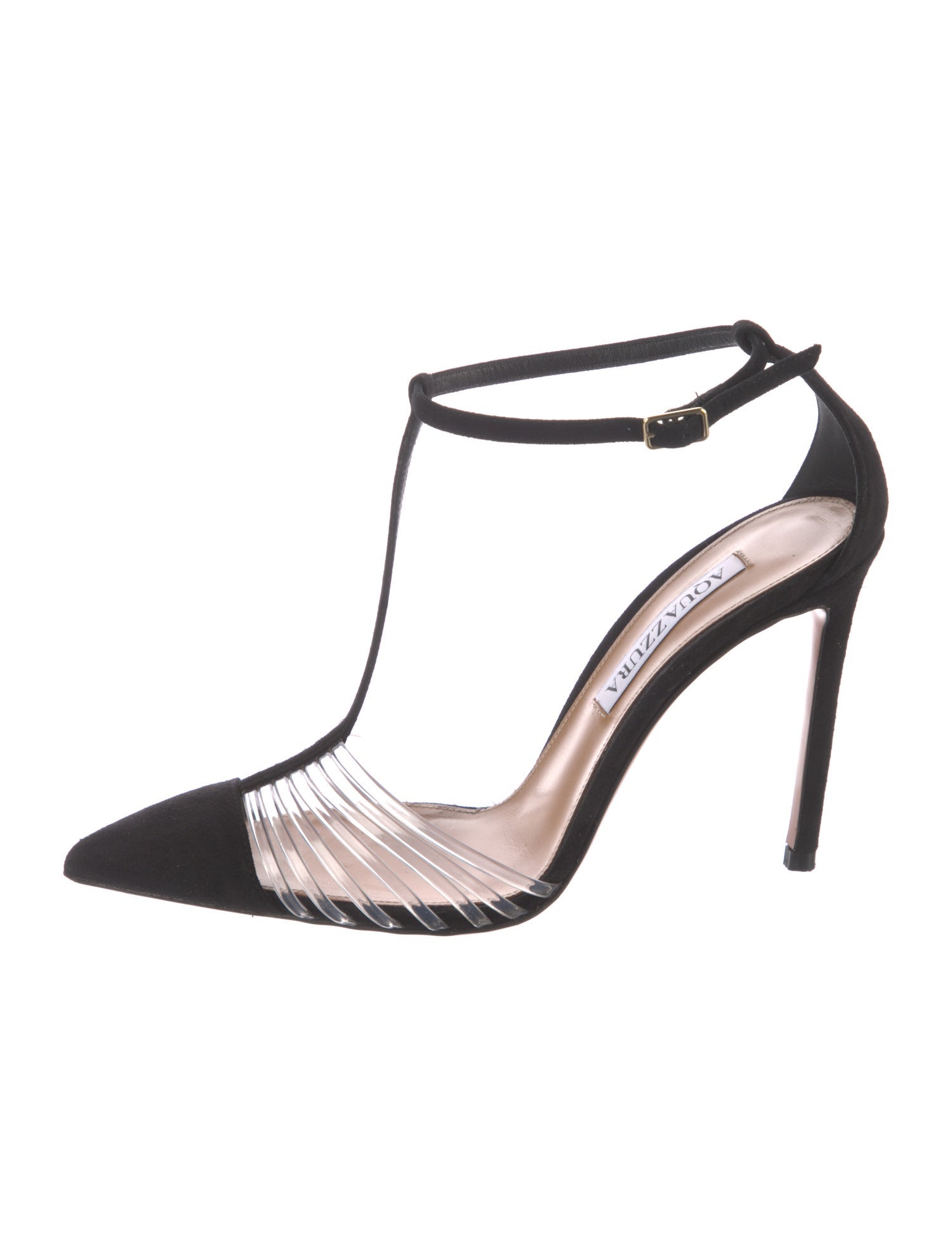 Aquazzura Suede T-Strap Pumps