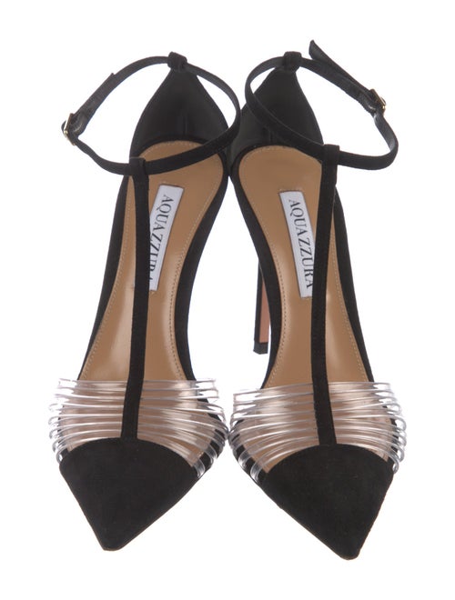 Aquazzura Suede T-Strap Pumps