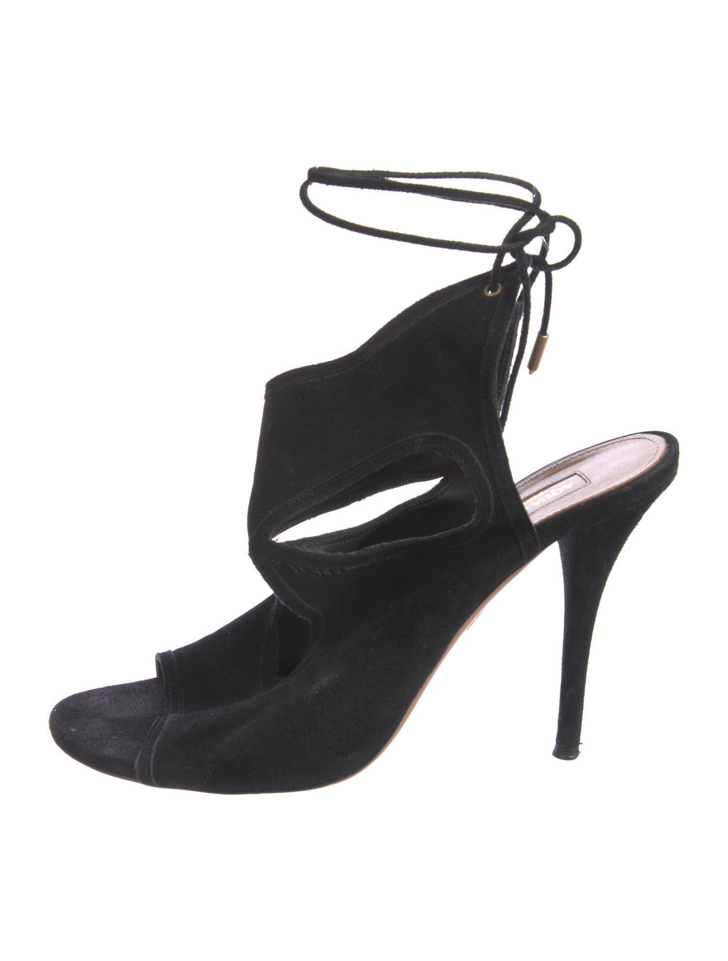 Aquazzura Suede Cutout Accent Slingback Sandals