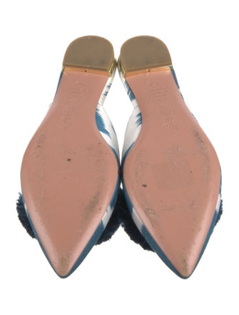 Aquazzura Printed Pom-Pom Embellishments Mules