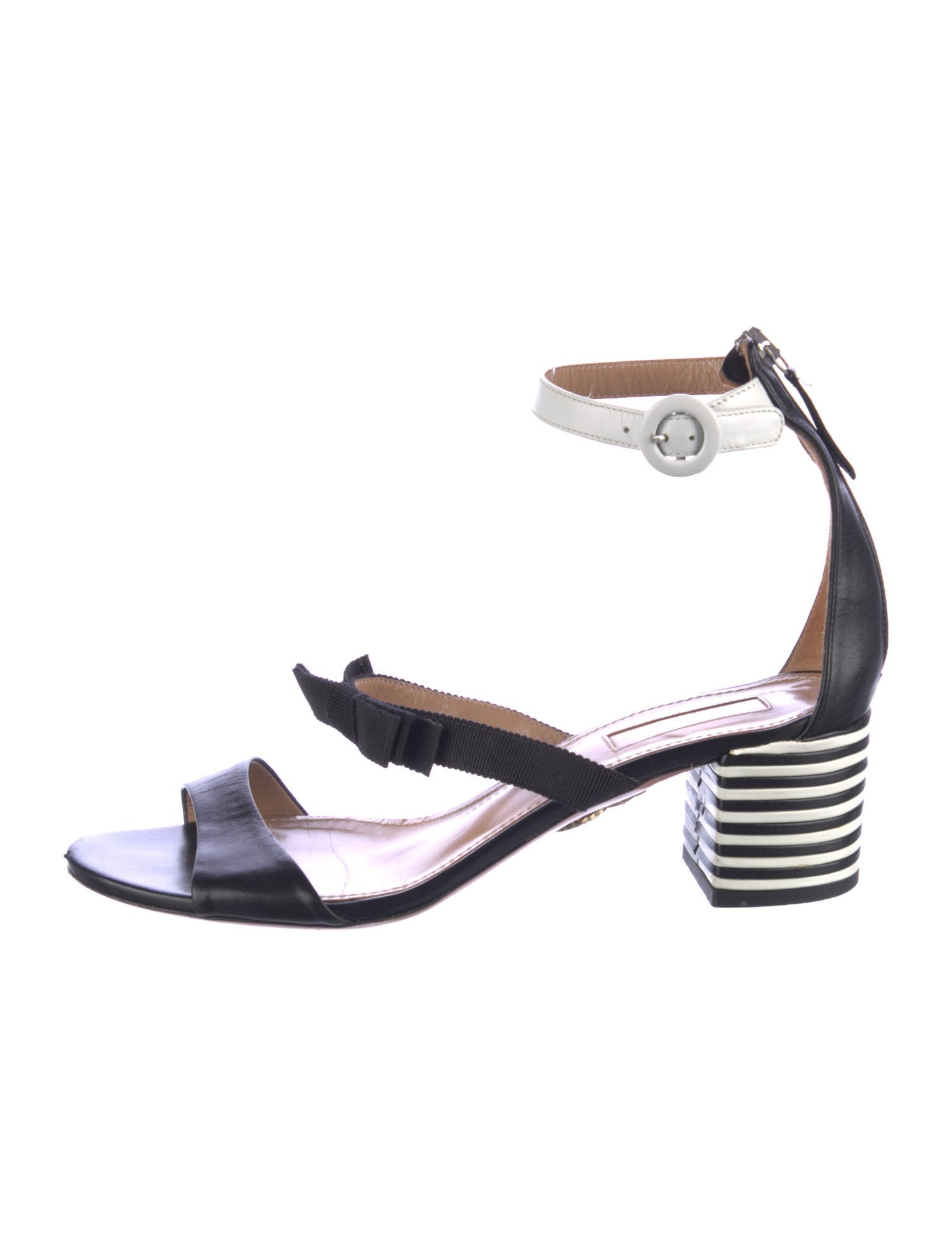 Aquazzura Leather Bow Accents Sandals
