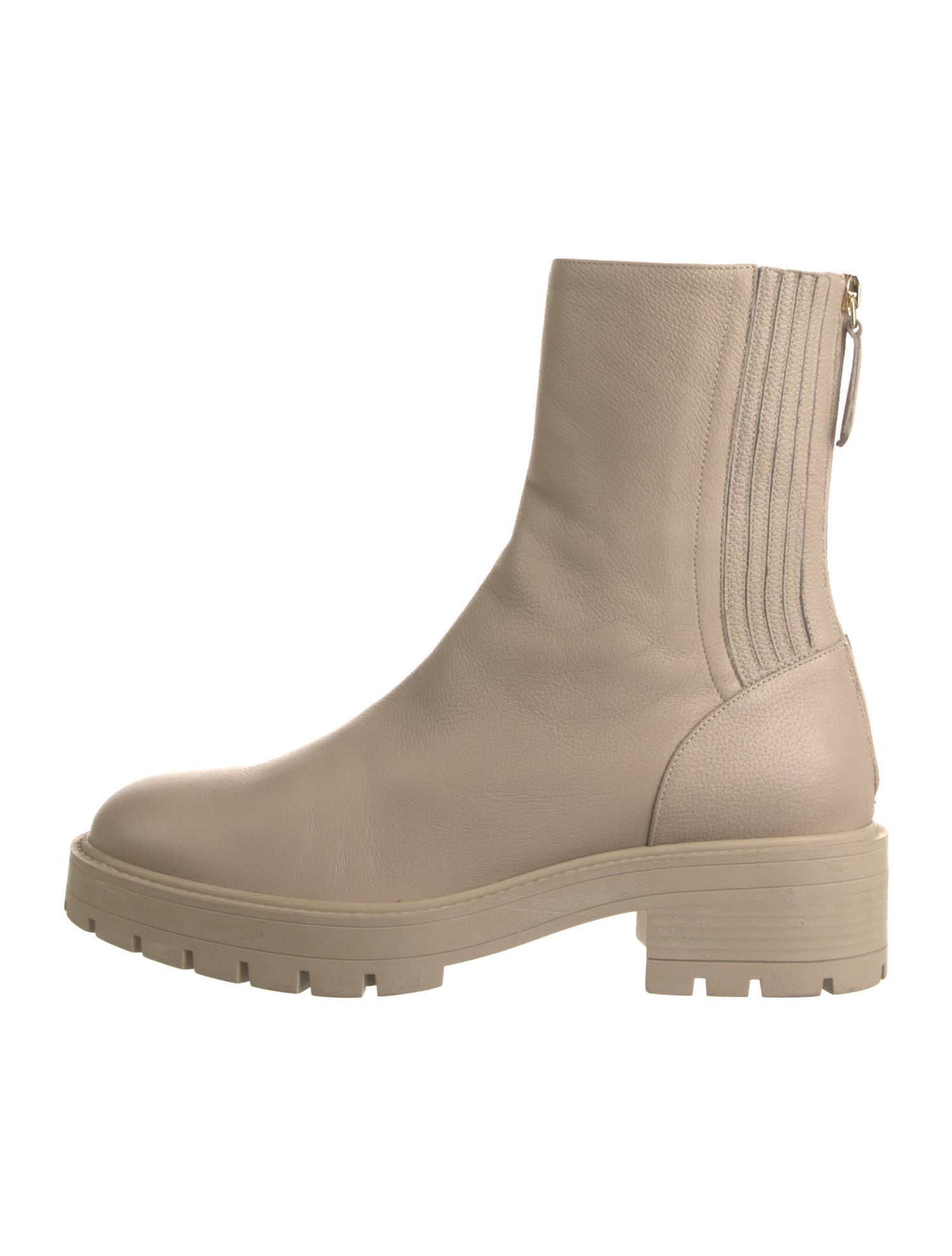 Aquazzura Leather Grosgrain Trim Combat Boots