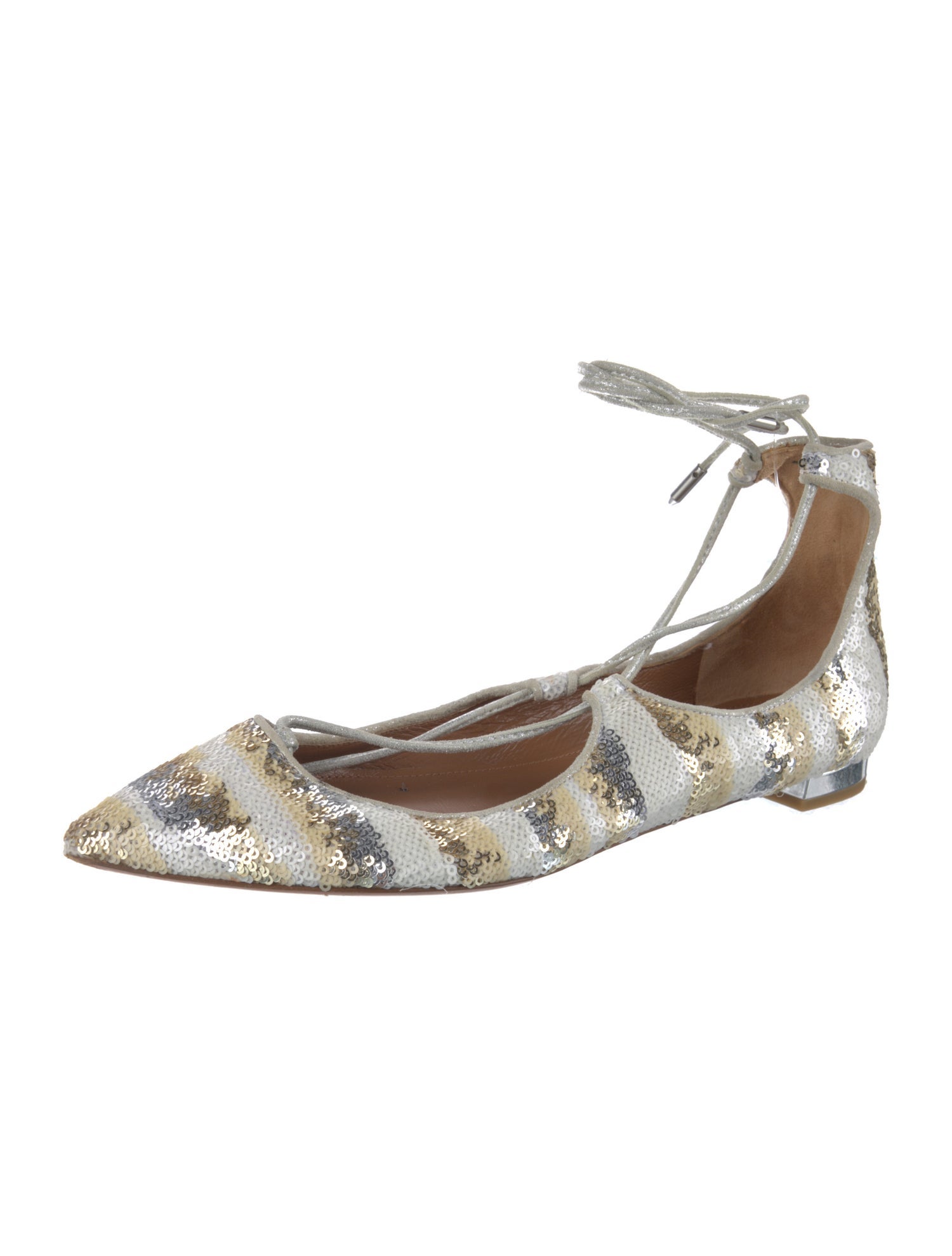 Aquazzura Sequins Printed Ballet Flats